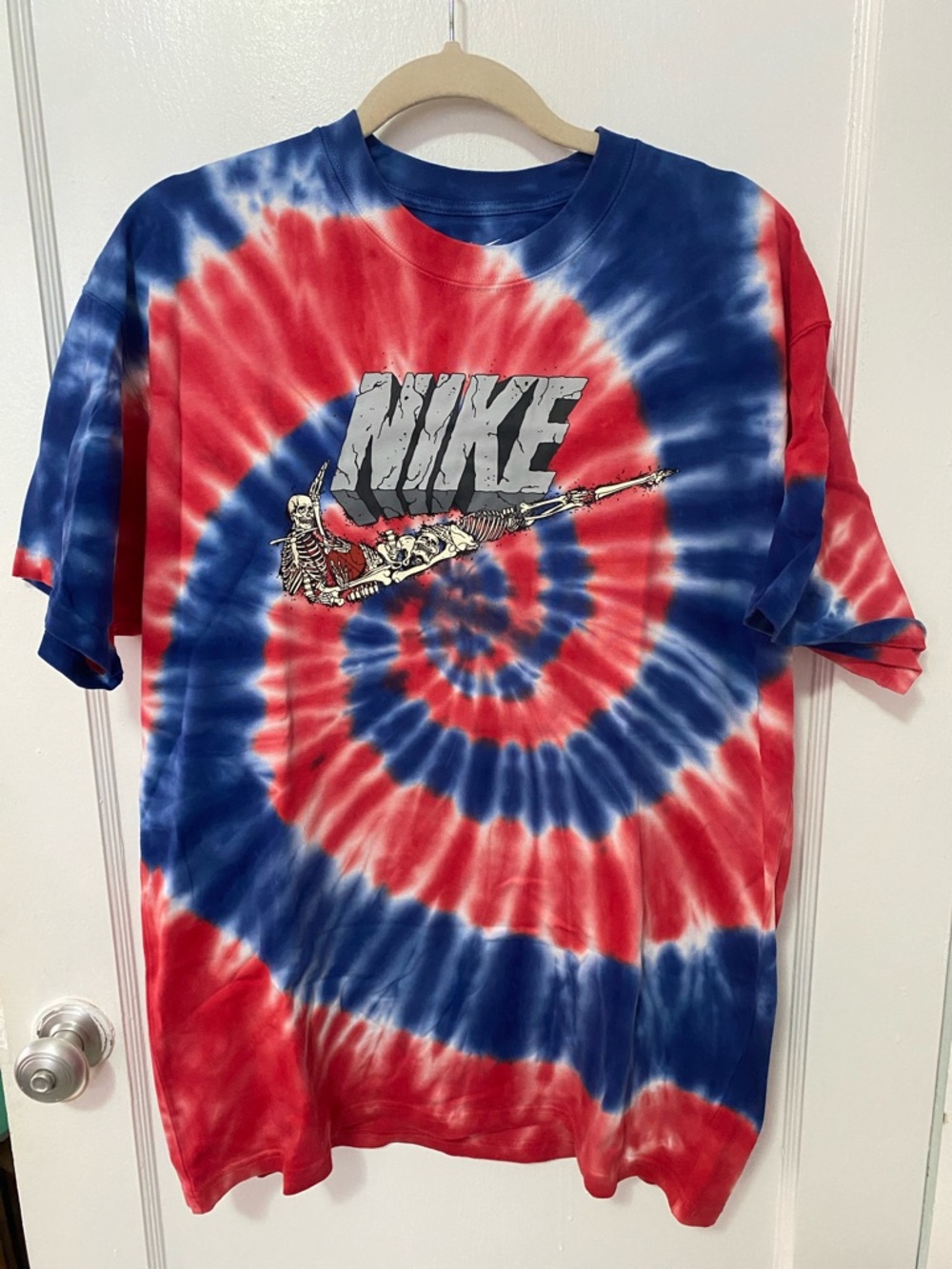 Nike Spiral Tie-Dye Graphic Tee - Red & Blue